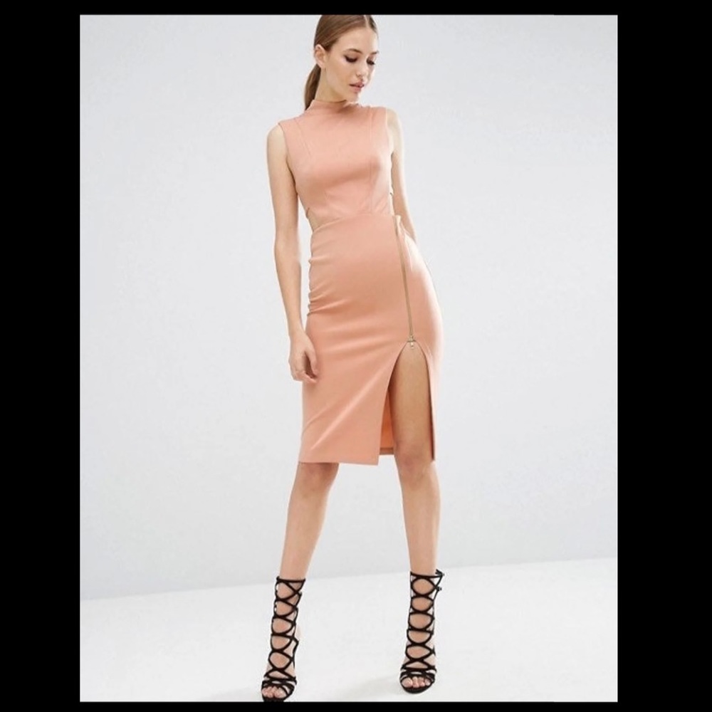ASOS PETITE HIGH NECK MIDI DRESS